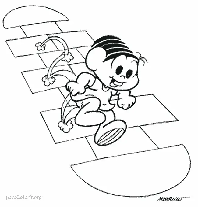 Monica brincando de Amarelinha