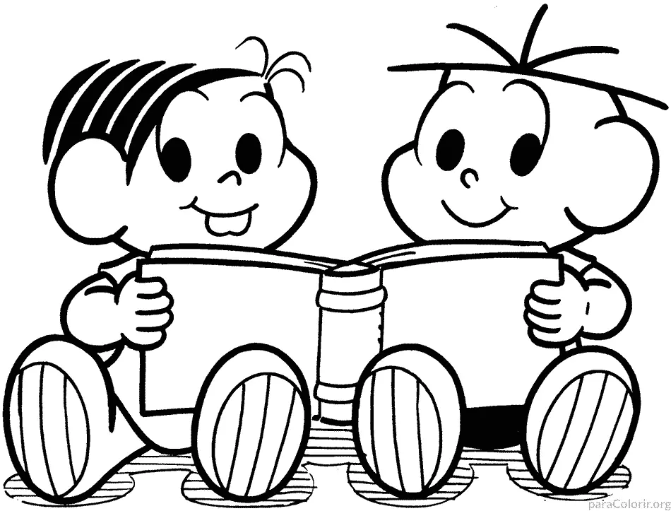 Monica e Cebolinha estudando Juntos