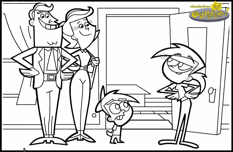 Familia de Timmy Turner para colorir