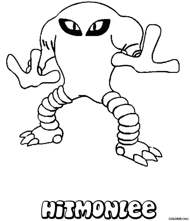 Hitmonlee para colorir