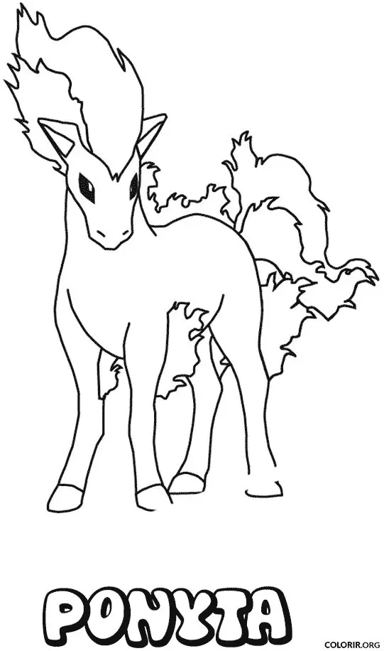 Ponyta para colorir