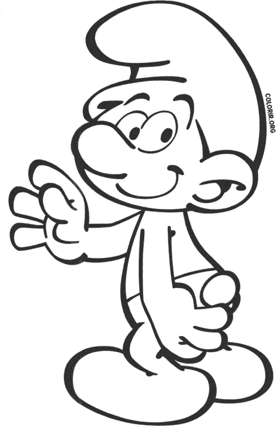 Smurf Feliz para colorir