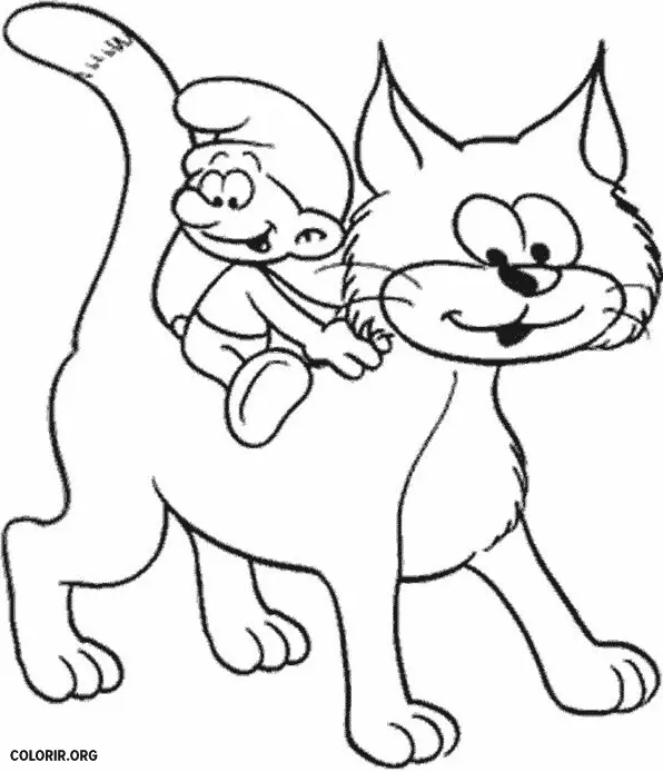 Smurf Pegando Carona em Gato