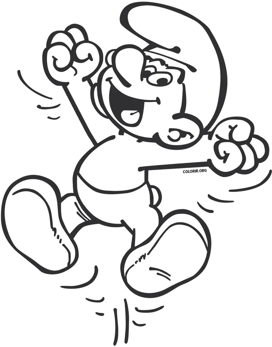 Smurf pulando de Alegria