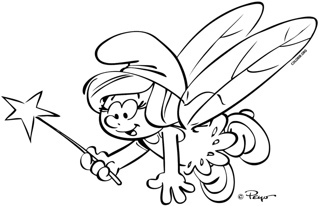 Smurfette de Fada para Pintar