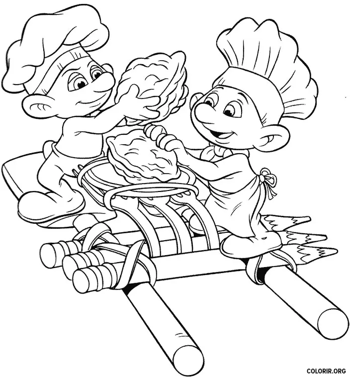 Smurfs fazendo Arte com Tortas