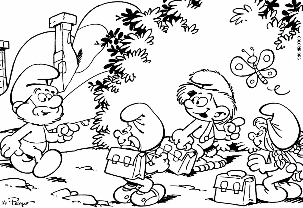 Smurfs indo Ao Trabalho