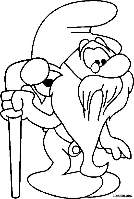 Vovo Smurf para colorir