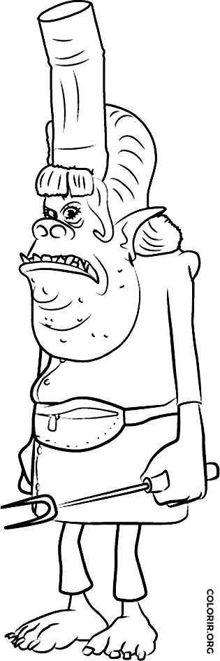 Chef de Trolls para colorir