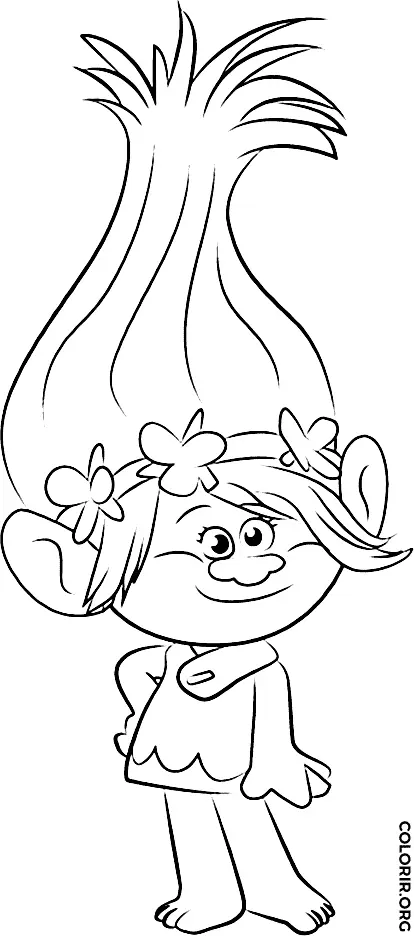 Desenho da Poppy para Pintar